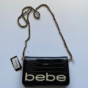 Black Bebe Crocodile Crossbody Purse